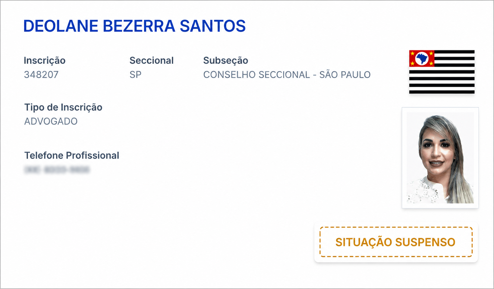 OAB/SP suspende carteira de advogada de Deolane Bezerra